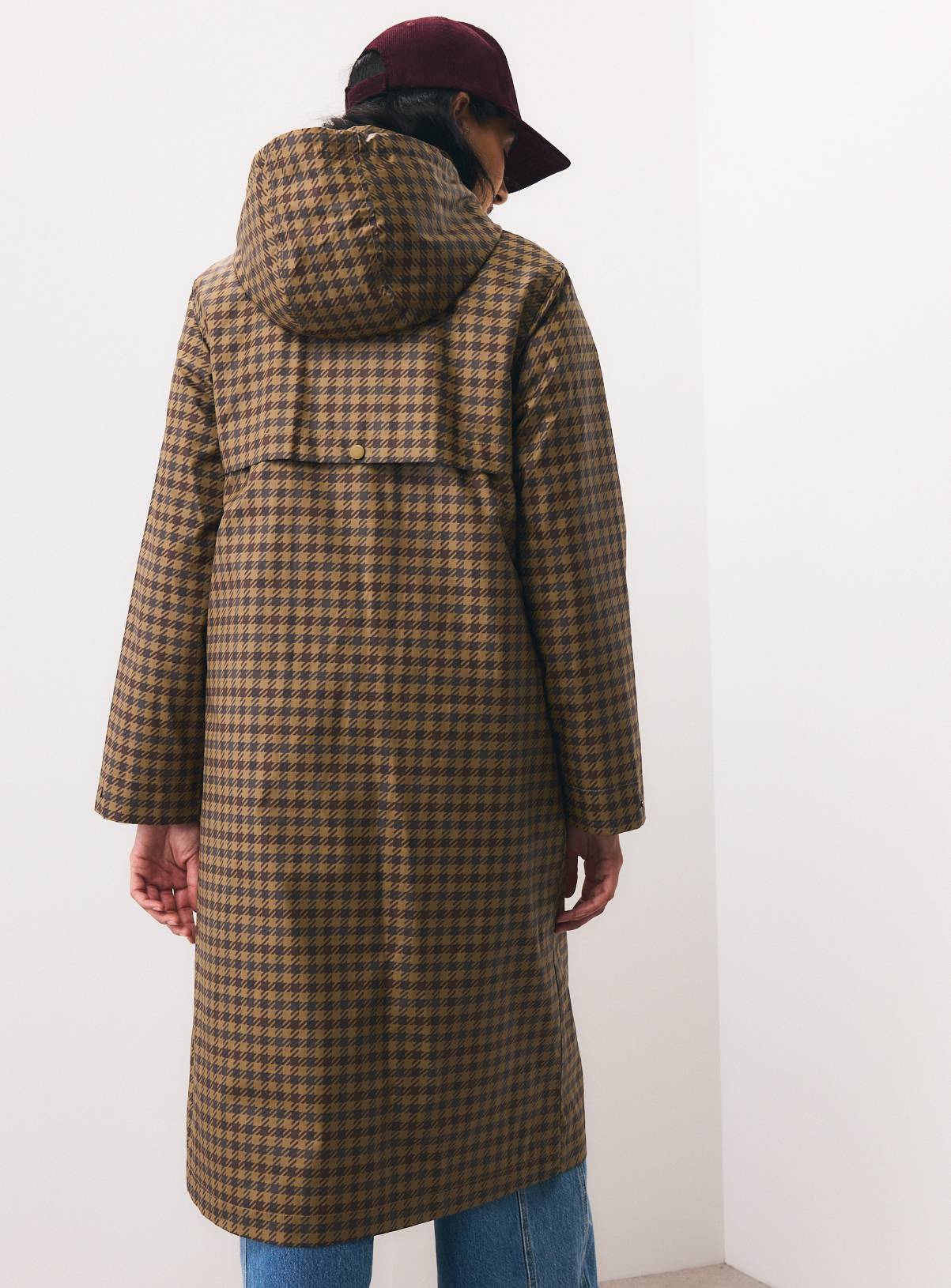 Shower Resistant Houndstooth Hooded Parka M - Image 4